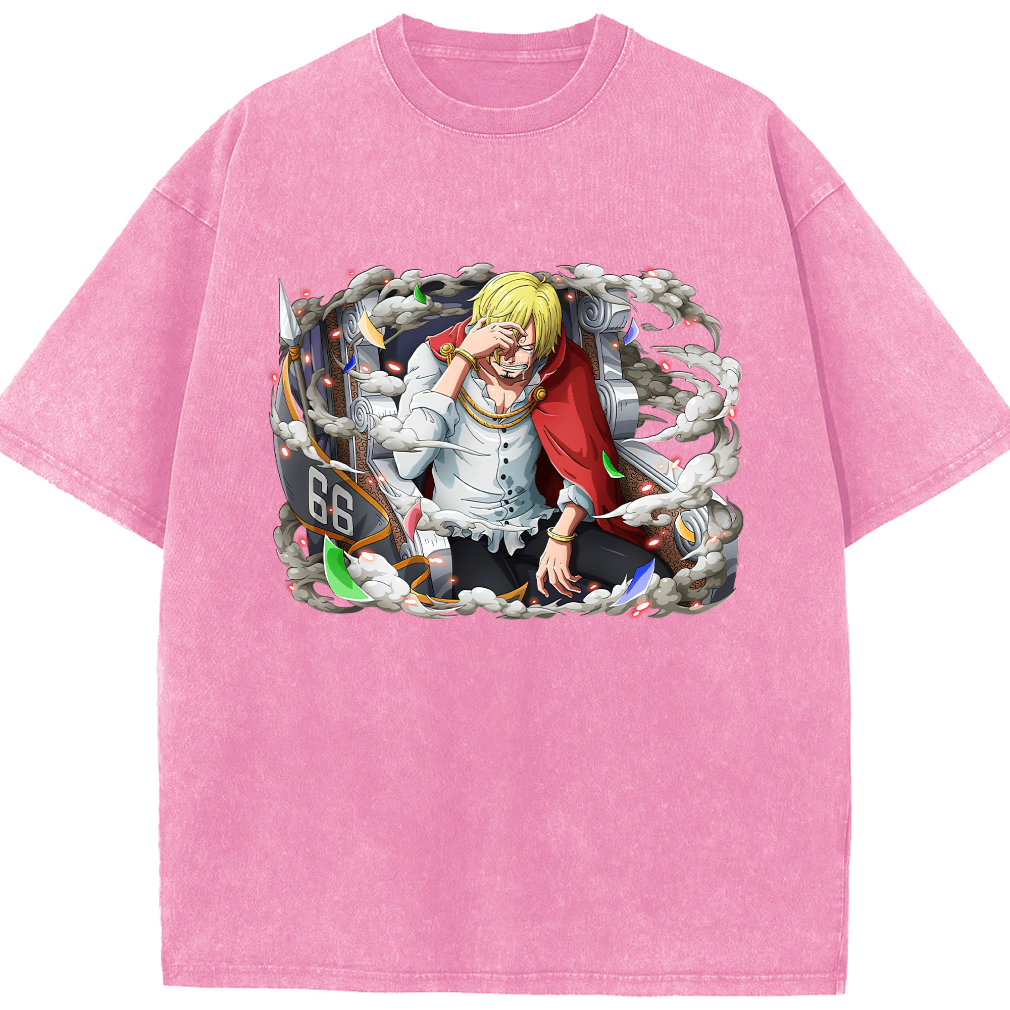 ワンピース サンジ ONE PIECE Sanji 綿100% ヴィンテージ風 半袖Tシャツ（フロントプリント）